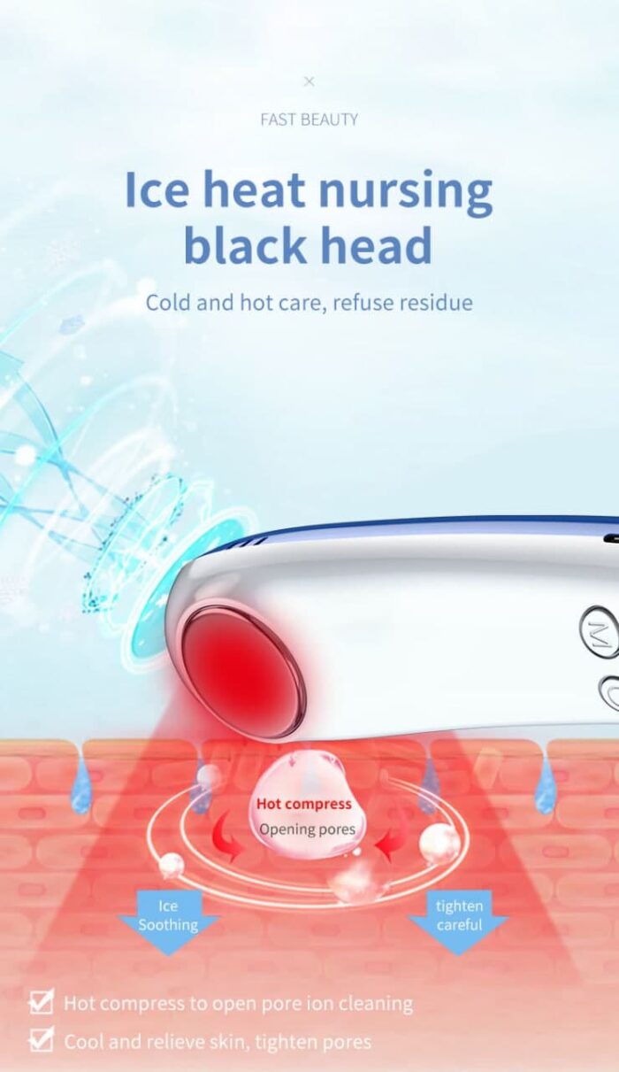 میکرودرم دیجیتالی 3 کاره 5 قدرته هات اند کلد خانگی Blackhead Cold & Hot