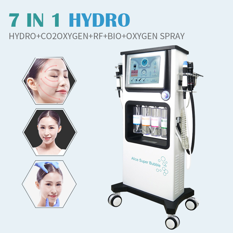 دستگاه سوپرفیشیال اکسیژنو 7هندپیس فوق حرفه ای دارای پک 7عددی کوکتل دکتر مزو | 7in1 Oxygeno Super Facial Professional