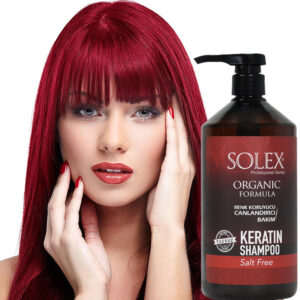 شامپو سولکس کراتین قرمز مخصوص موهای رنگ شده keratln solex